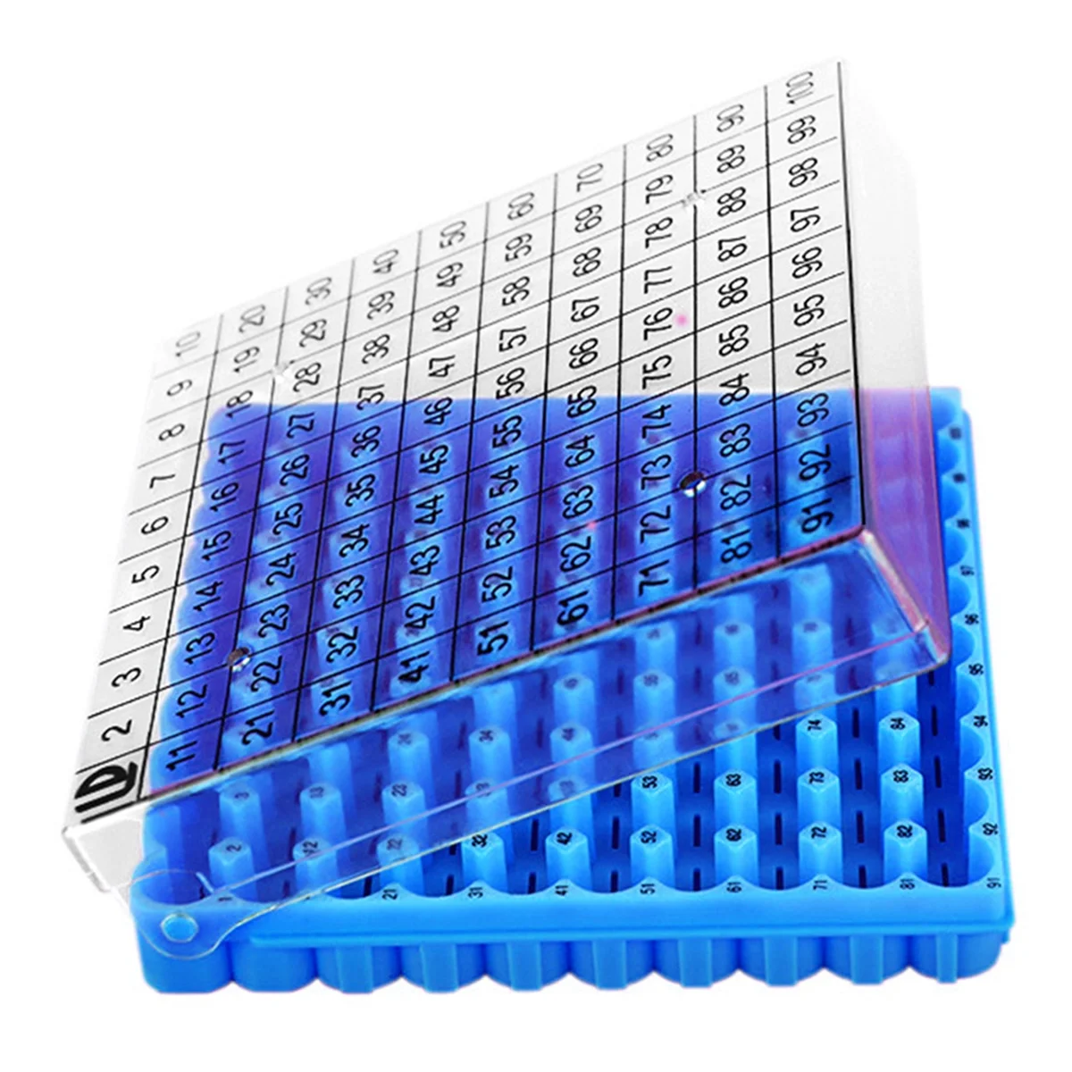 

A79G Tube Box Frozen Storage Tube Box Sample Frozen Box Flip Tube Box 100 Cell 0.5ml 1 Piece Blue