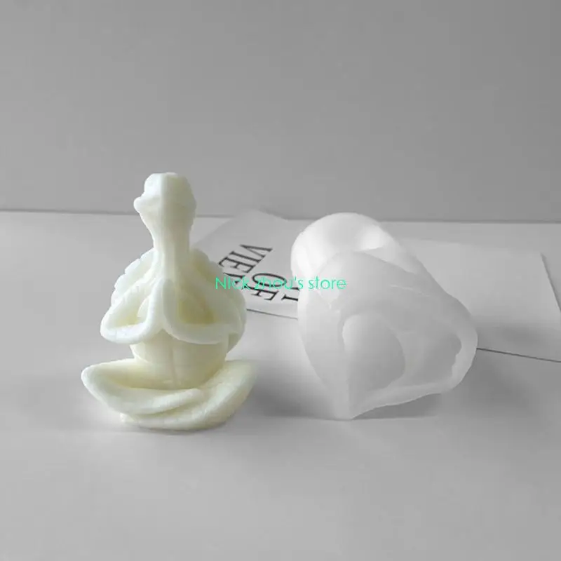 E15E قوالب الصابون قالب حرفي قالب شمع أدوات صنع يدوية على شكل سلحفاة للتأمل