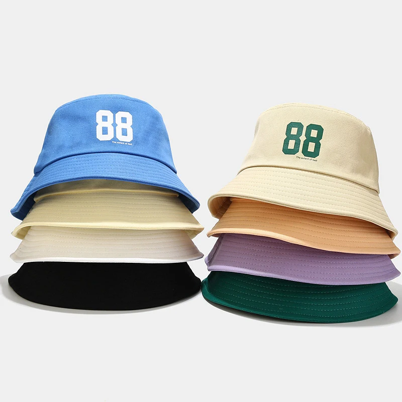 Fashion 88 Number Print Bucket Hat For Women Stylish Casual Sun Protection Fisherman Cap For Travel