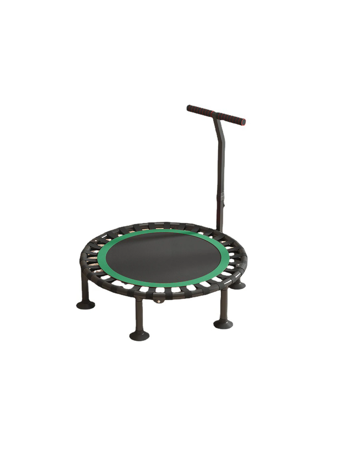 40 inch Silent Kids Indoor Trampoline Mini Trampoline with Adjustable Handle Bar Fitness Trampoline Bungee Rebounder Jumping