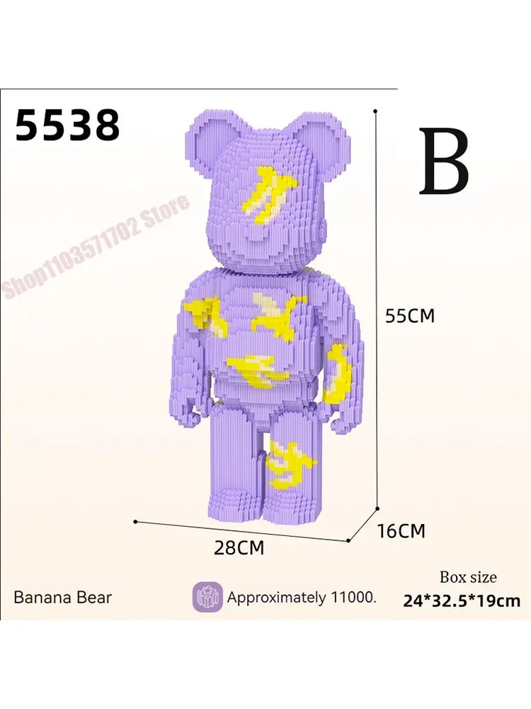 

Micro Building Blocks DIY Assembly Galaxy Painting Bear 3D Model Mini Brick Figure Toys For Home Decor