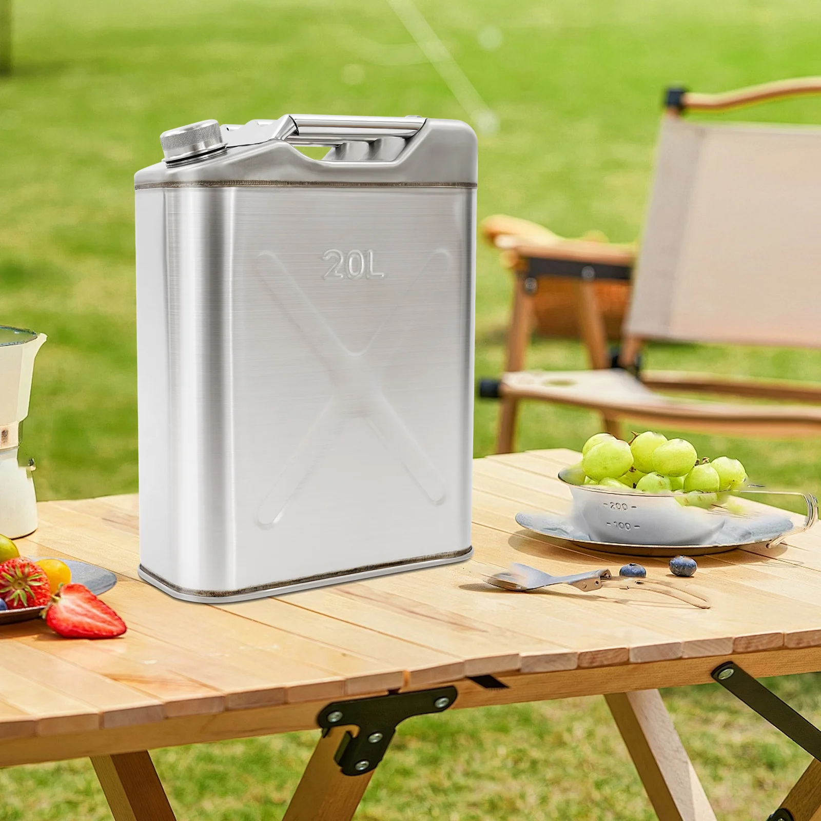 

Stainless Steel Oil Container 20L Cooking Oil Storage Can with Faucet, Commercial Kitchen Oil Dispenser Tank for Frying/Catering