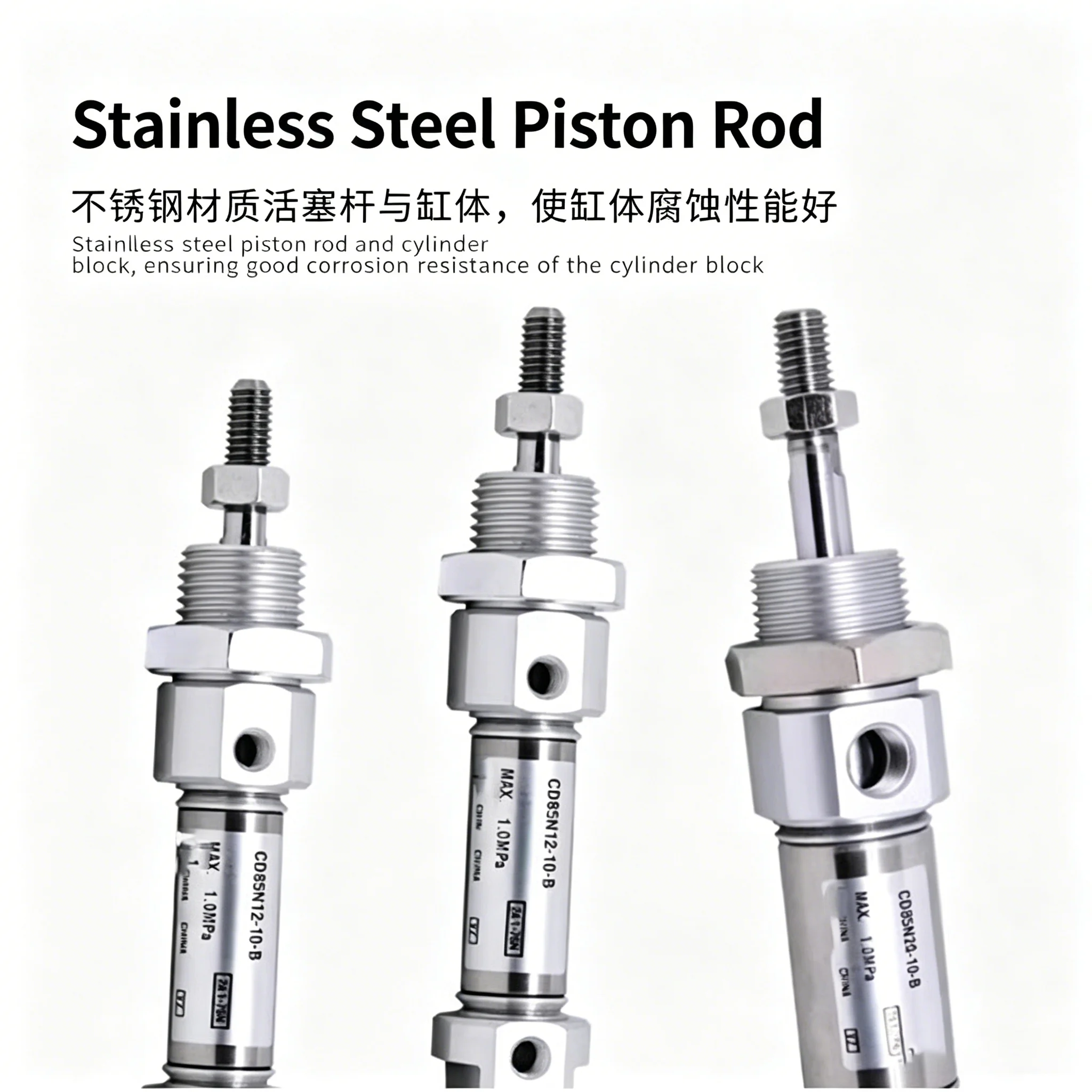  CD85N C85N Bore 8 10 12 16 20 25mm N Stroke 10-200mm C85 Series Air Cylinder Standard Double Acting Single Rod ISO