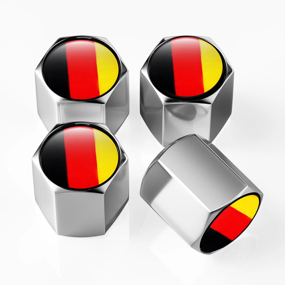 4Pcs/Lot Germany Flag Stems Covers for Audi Skoda Volkswagen Car Wheel Tire Valve Caps Auto Styling for Benz BMW VW Audi Skoda