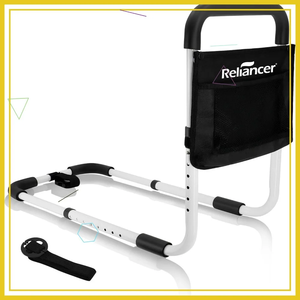 Rail de sécurité de lit réglable pour personnes âgées et adultes, poignée de prévention des chutes avec poche de rangement, Installation sans outil