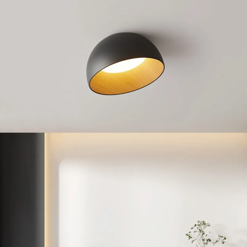 Luz de techo de grano de madera para dormitorio, lámpara de techo de madera blanca y negra, accesorio de luz de viento wabi-sabi para sala de estudio, luces de diseñador