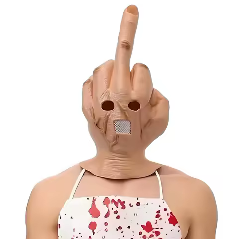 Middle Finger Mask Realistic Halloween Head Party Prop for Adult Funny Cosplay Costume Masks