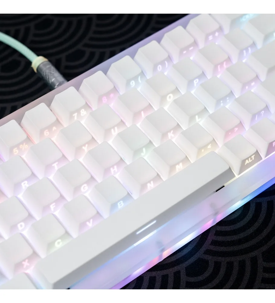 Pure white side engraved transparent keycap Pure black Original height PBT material Adapted magnetic axis 61 68 75 84 87 98