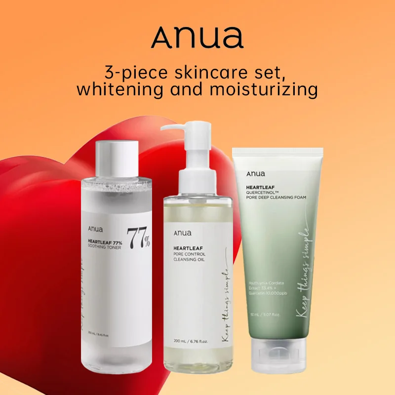 

Anua Anti-aging Essence Moisturizing Toner Emulsion Fade Fine Lines Deep Cleaning Facial Cleanser Original Korean Skin Care Set