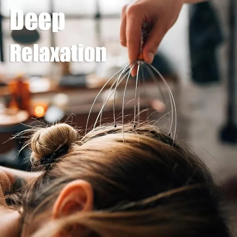 

Stainless Steel Wire Head Massager Octopus Shaped Muscle Tension Relief Scalp Massager Scratch Tool Gua Sha Massager