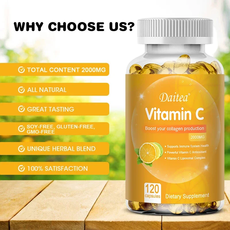 Vitamin C 2000 Mg Capsules Supplement Whitening Collagen and Enhance Immunity