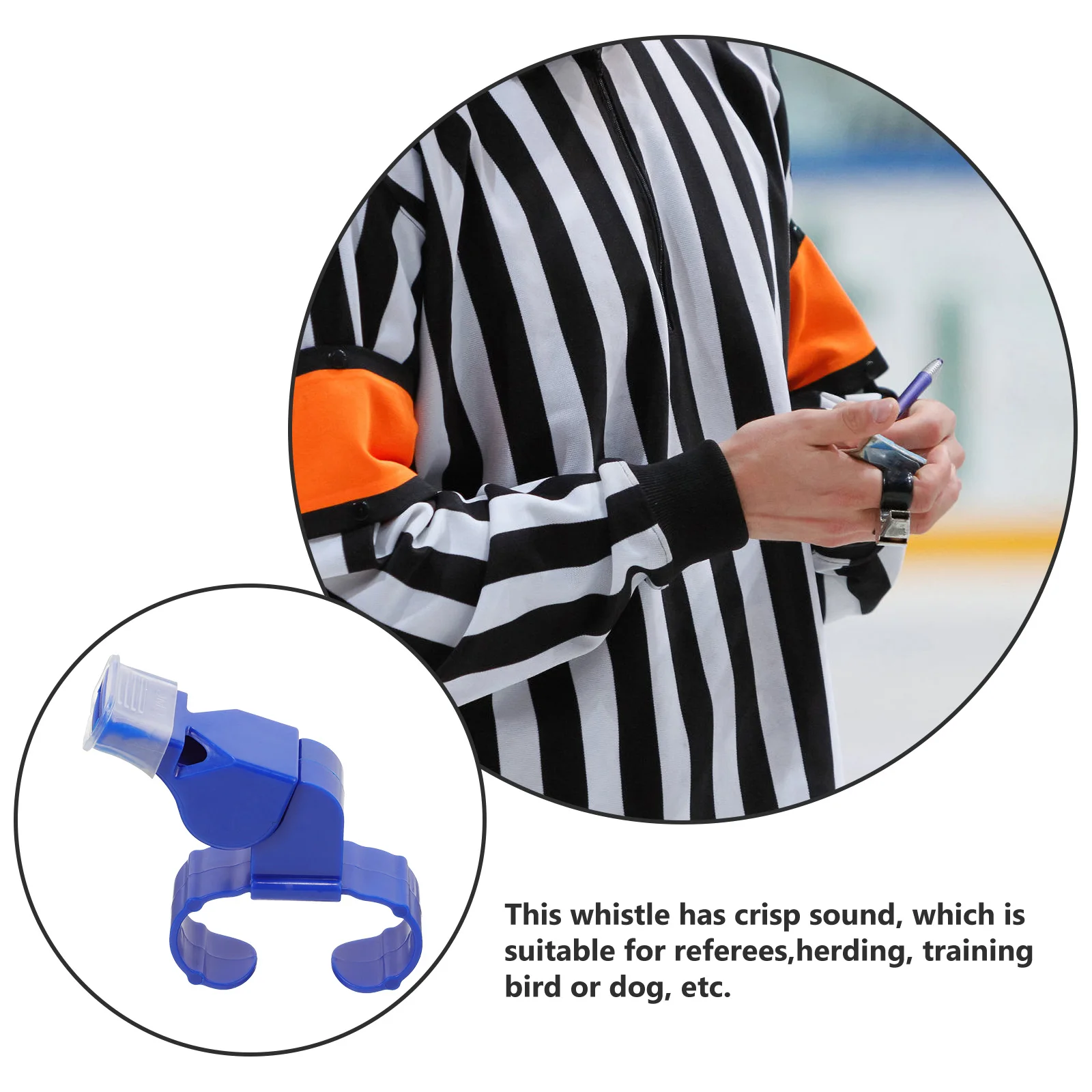 

High Volume Two tone Whistle Ring for Outdoor Sports blue Paper Card Pack Plastic ABS Material Loud Sound for Referees