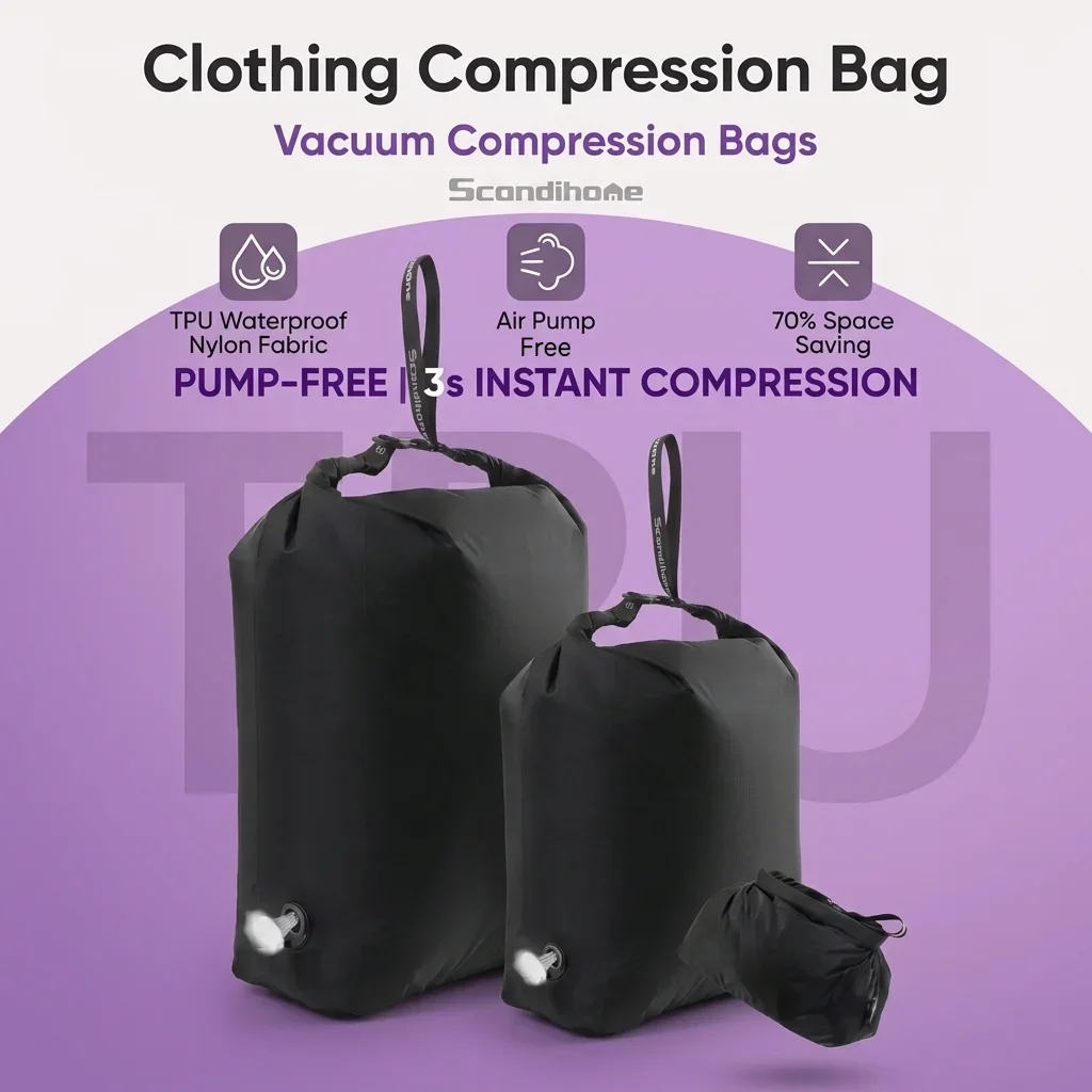 Bolsa De Compresión Al Vacío Para Equipaje, Reutilizable, Ahorra Un 70% De Espacio, Impermeable, Para Ropa De Viaje, Bolsa De Embalaje Sellada — -65%, 92.84€ Coupon, from 49.99€ – 65% descuento – €49.99