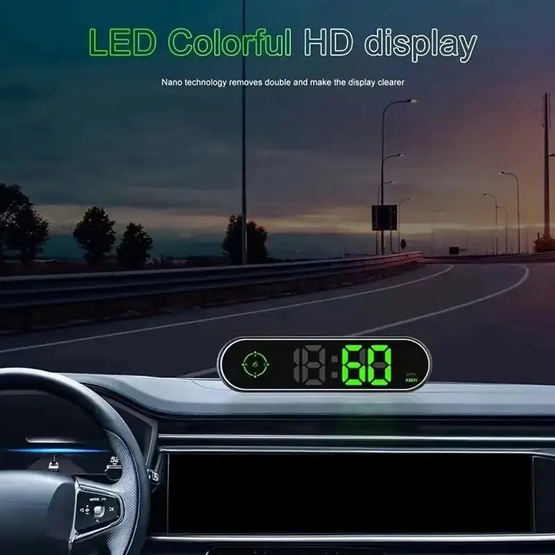 For Refer To Description Car Hud Gps Speedometer Plug & Play Speed Warning Instrument Digital Speedometer For Car Digital Gps