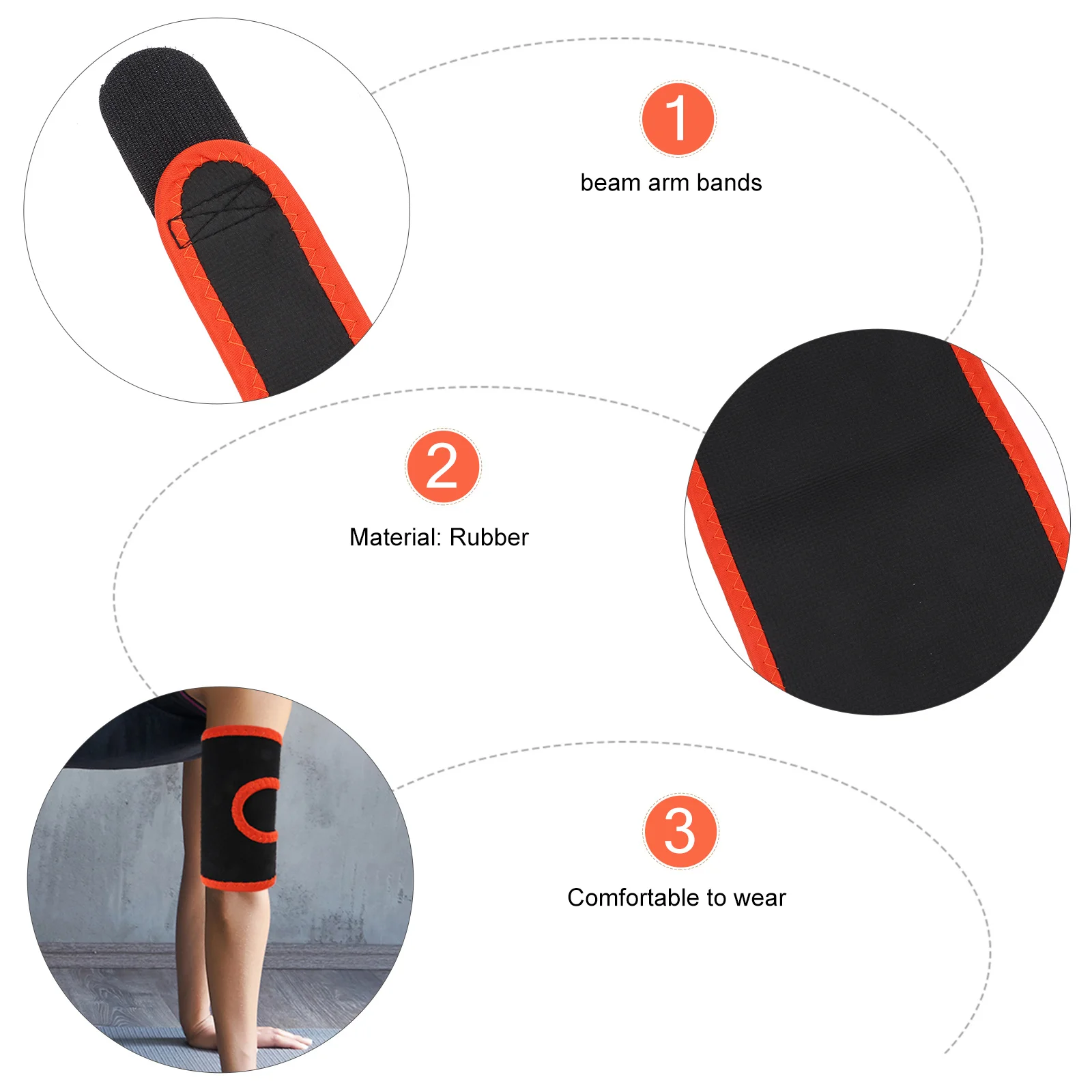 

2 pcs Rubber Armlets Practical Fitness Bands For Muscle Support Reduce Swelling Burn Calories Suitable Sports Yoga Running