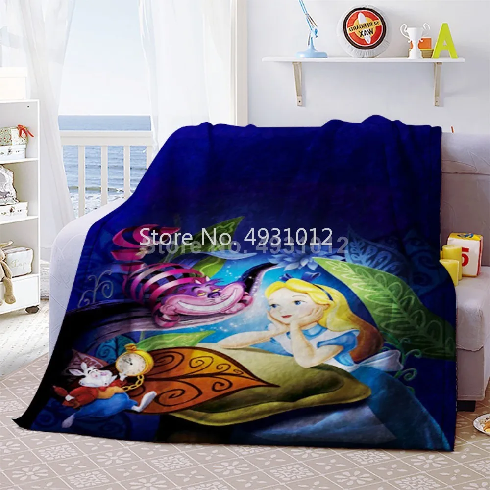 2024 Disney Alice Princess Boys Girls Baby Blanket Thick Flannel Fleece Cover Throw Kids Home Textile on Bed Sofa