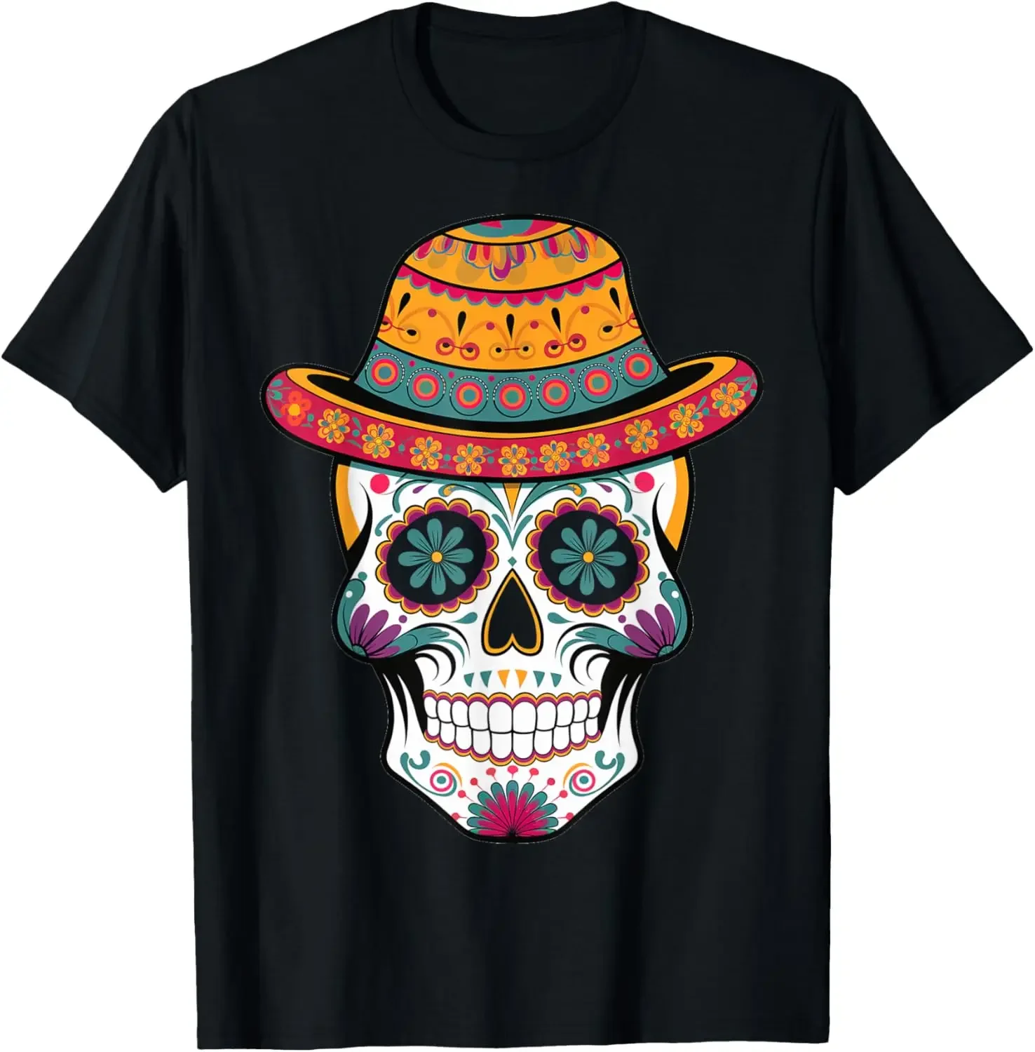 

Dia de los Muertos Sugar Skull Hat T-Shirt