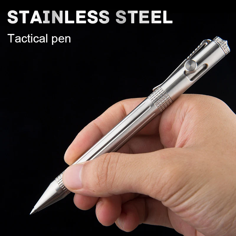 Śruba ze stali nierdzewnej typu długopis taktyczny wielofunkcyjny wolframowy wyłamać okna pióro kemping samoobrony długopis Signature dla kobiet'
