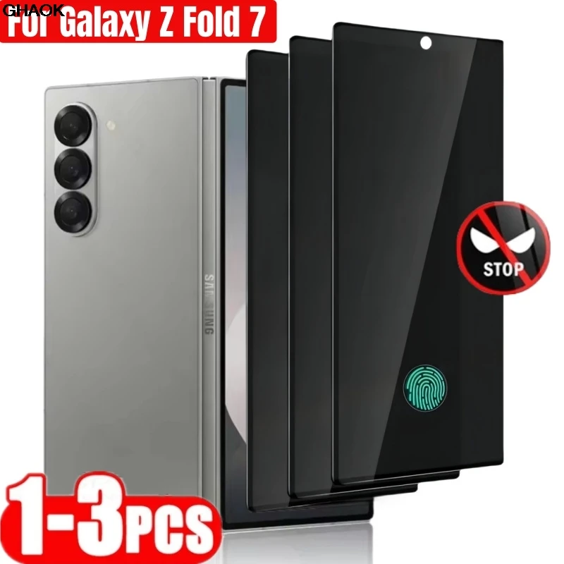 1-3PCS Schwarz Anti-spion Gehärtetes Glas Für Samsung Galaxy Z Fold 7 zfold 6 5 4 Privatsphäre screen Protector Anti Peeping Glas