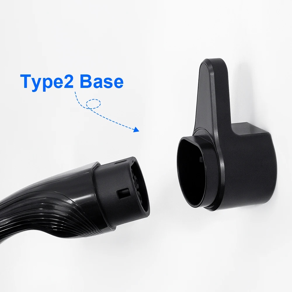 ADPOW EV Charger Plug Holder Stand for TESLA Type 1 Type 2 GB-T Standard Electric Vehicle Car Charger Wall Mount Bracket Socket