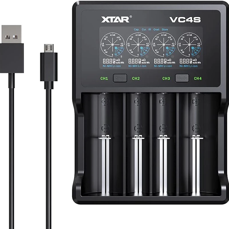 XTAR VC4SL inteligentny ładowarka baterii LCD USB-C szybkie ładowanie QC3.0 18500 18650 18700 20700 21700 latarki ładowarki