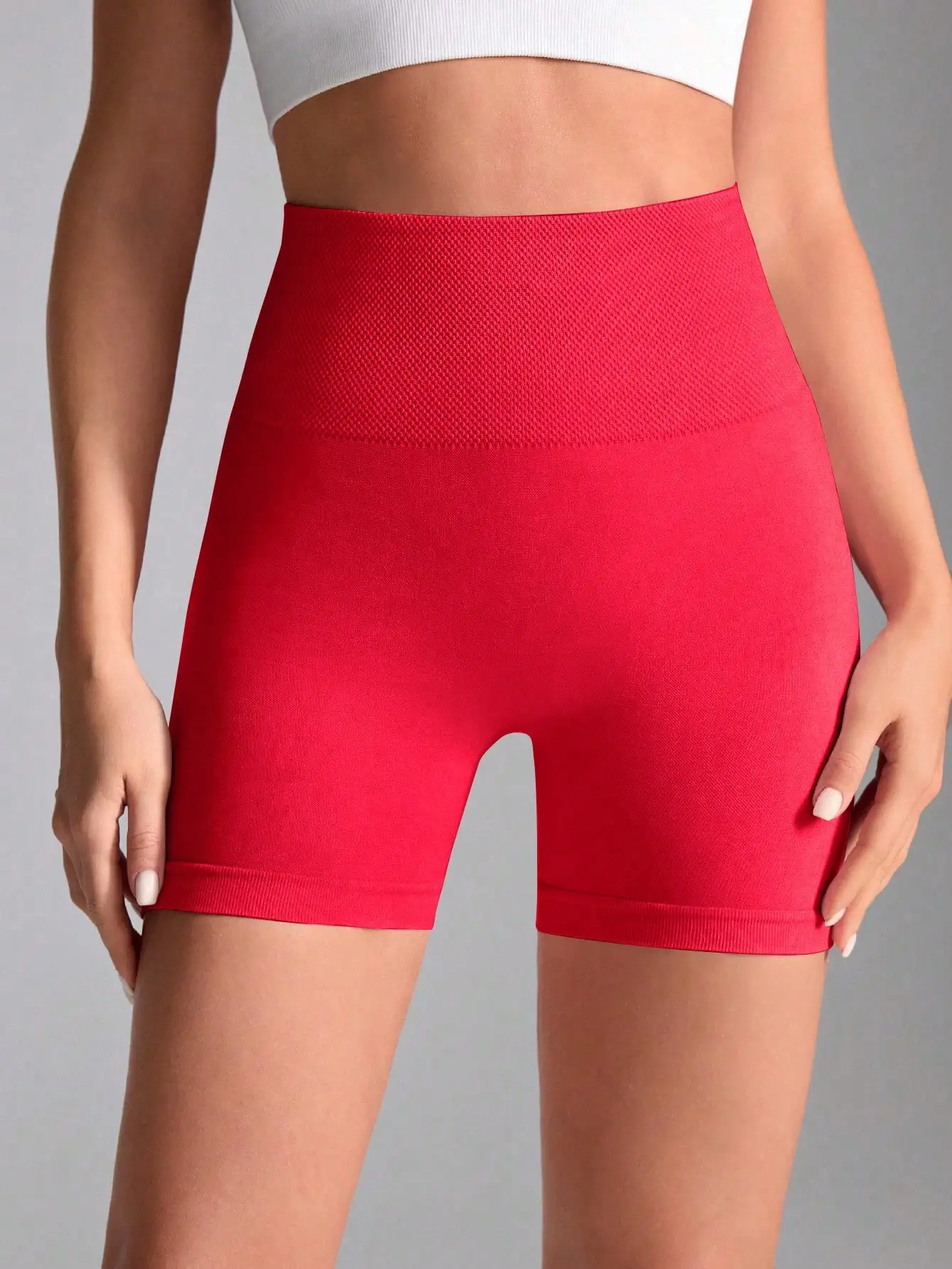 سراويل لياقة بدنية عالية الخصر بدون خياطة مع تصميم مؤخرة خوخية، سراويل يوجا للتحكم في البطن للنساء، خفيفة الوزن بثلاثة كيو #6