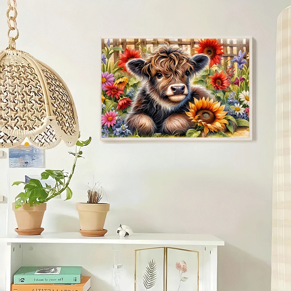 1000ピース 大型 牛とひまわりの農場パズル - 挑戦的な大人向け塗り絵ゲーム 家族の絆、素朴な壁、またはTに最適