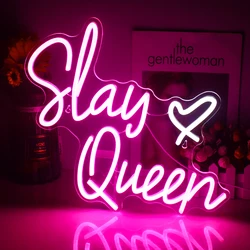 Slay Queen LED Neon Sign, USB Powered Light, legal, personalizado, artesanal, festa, quarto, clube, decoração da loja