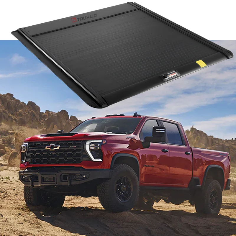 

2014-2025 Chevy SilveradoSierra 1500 Выдвижная грузовая кровать Tonneau Чехол Ручное управление Замок с ключом 5'8'' 69'' Кровать Ranger