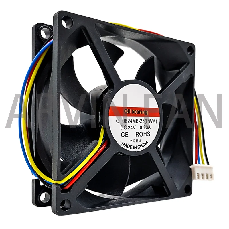 Ventilateur de refroidissement serveur 4 fils GT0824MB-25PWM DC 24V 0.23A 80x80x25mm