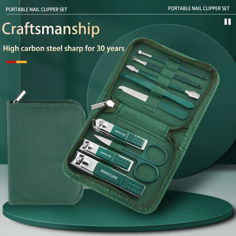 

Nail Clipper Set 9-piece Stainless Steel Nail Pliers Manicure Nail Nail Exfoliating Tools Personal Care Beauty Complete Manicure