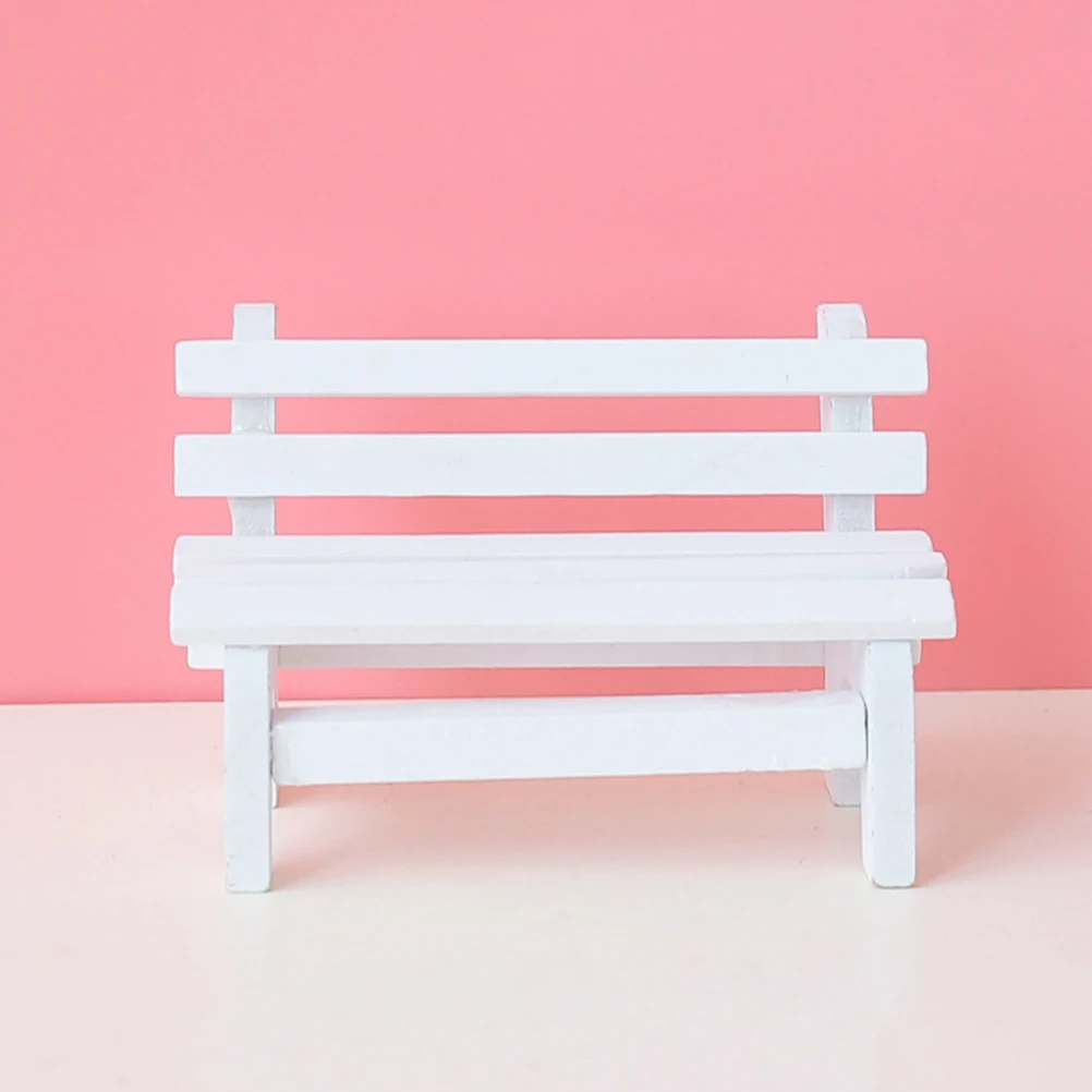 

3pcs Mini Wooden Bench Handicraft Ornament Garden Photo Prop Household Decoration Bookshelf Desk Landscape Miniature Furniture