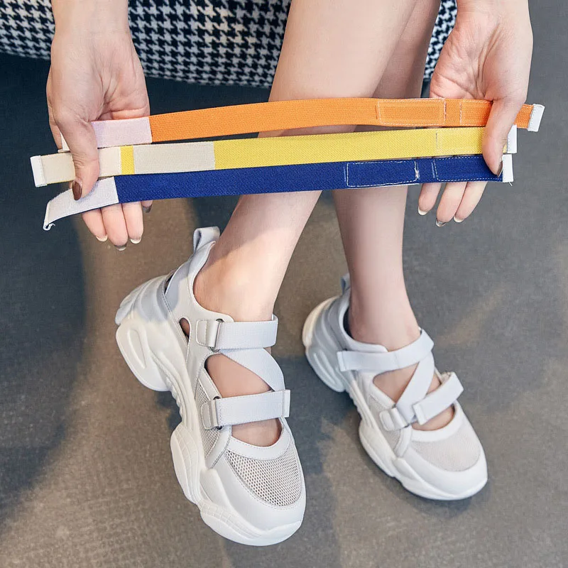 XMWRLW Leather Women Summer Sandals Shoes Thick Sole Female Summer Sandals Casual Women Shoes Rubber Sole Non Slip Woman Sandal