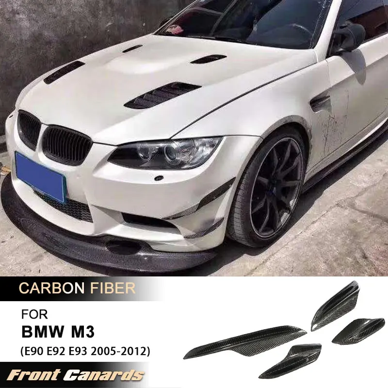 

Car Front Bumper Side Canards Splitter Spoiler for BMW E90 E92 E93 M3 2005-2012 Racing Front Canards Fins Body Kits Carbon Fiber