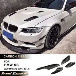 BMW E90 E92 E93 M3 2005-2012 레이싱 프론트 캐너드 핀 바디 키트 카본 파이버용 자동차 프론트 범퍼 사이드 캐너드 스플리터 스포일러