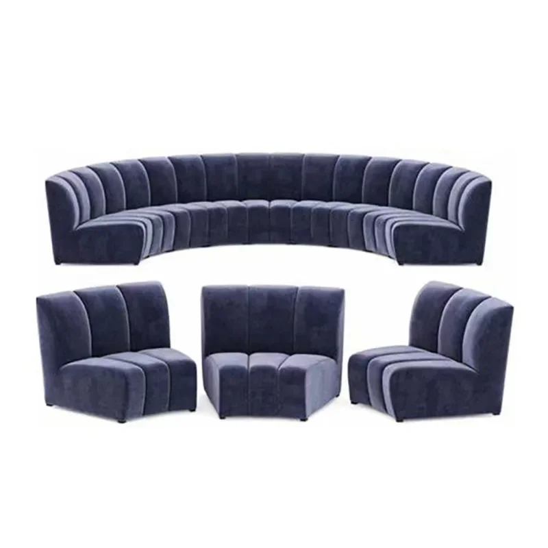 American boutique curved semicircle, fan-shaped round combination, lamb wool sofa