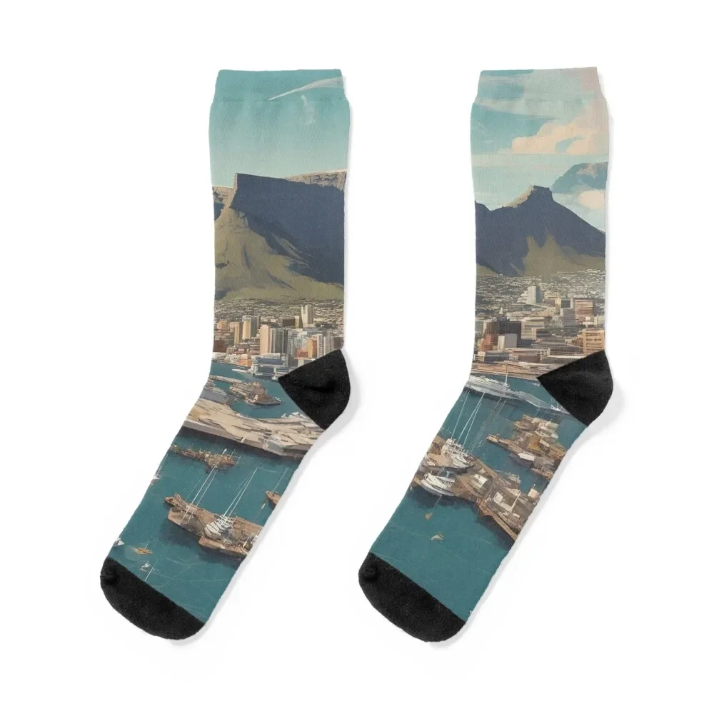 

Cape Town Harbour Abstract 2 Socks ankle Rugby hiking aesthetic Socks Ladies Men's hiking Non-slip cute Socks For Girls Men's
