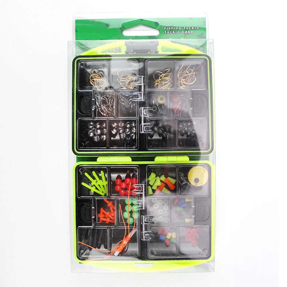 Fishing Accessories Kit Including Hook Sinker Weights Fishing Swivels Snaps Fishing Line Beads Fishing Set with Tackle Box