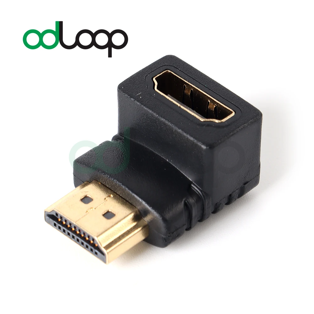 ODLOOP HDMI Converter 90 Degree and 270 Degree Right Angle Male to Female Adapter Coupler Adaptor 3D&4K Supported