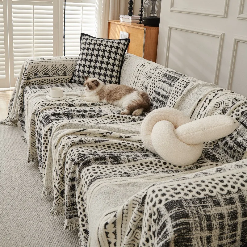 

One Piece Sofa Towel High Weight Sherpa Cover All Season Universal Nordic Style Cover Blanket