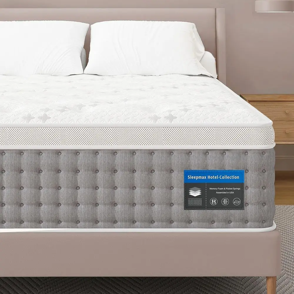 

14 Inch Deep Sleep Hybrid Mattress with Enhanced Pain Relief and Cooling, Lumbar & Hip Support, 365-Night Trial, Fiberglass-Free