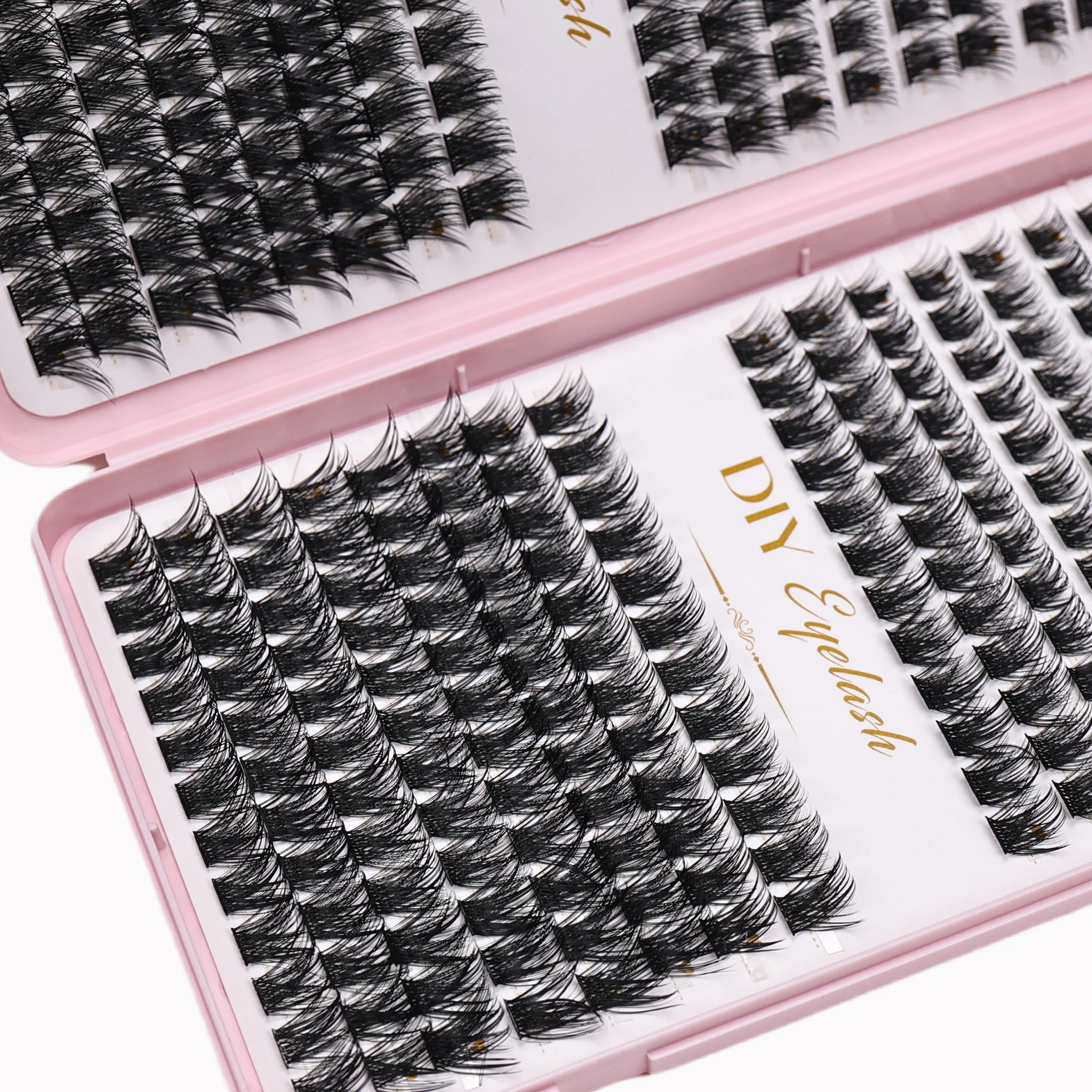 384PCS Individual Lashes Clusters DIY Lash Extensions Book, D Curl Lash Clusters Eyelash Extension at Home