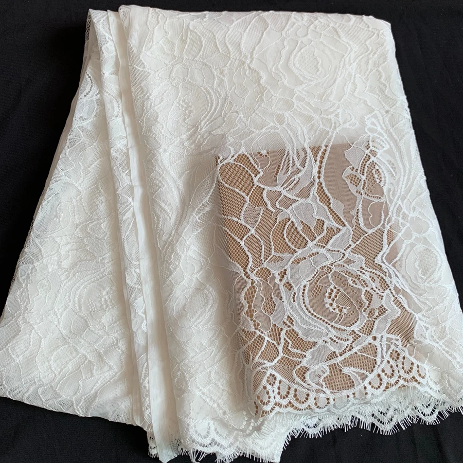 Panel Lace Rose Flowers Lace Fabric Off White African Fabric Lace High Quality Width(Height) 150CM, Length 3 Meters Super!