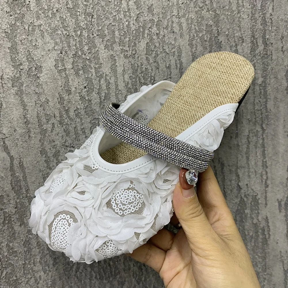 Fashion Women Slippers Summer Casual Flats Sandals Flowers Female Half Slippers Plus Size Women Shoes