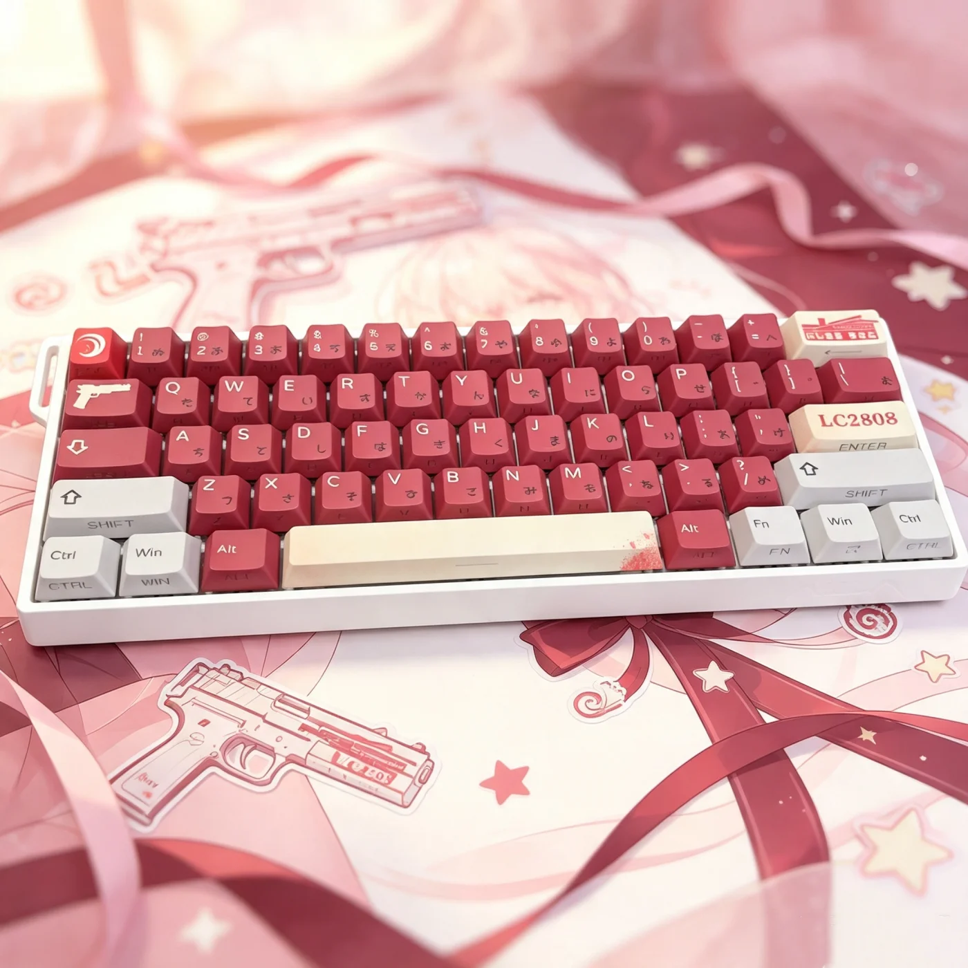 128 Key Side Printed Keycap Set Cherry Profile DYE Sublimation PBT Keycaps Backlight For Mechanical Keyboard