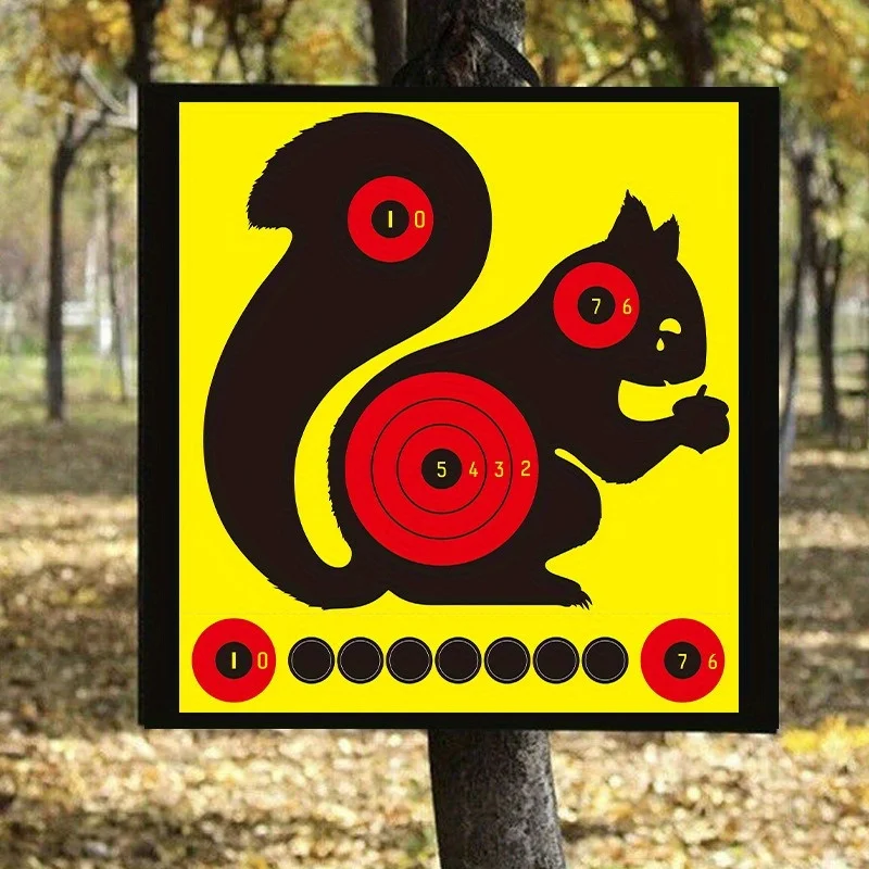 3pcs 8" X 8" Fun Squirrel Splash Color-Changing Target Paper Stickers. Self adhesive Splatter & Reactive Shooting targets - view 3