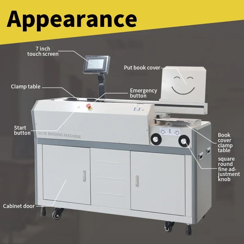 Máquina de encuadernación de libros, pegamento de columna vertebral y pegamento lateral, velocidad rápida, Super September