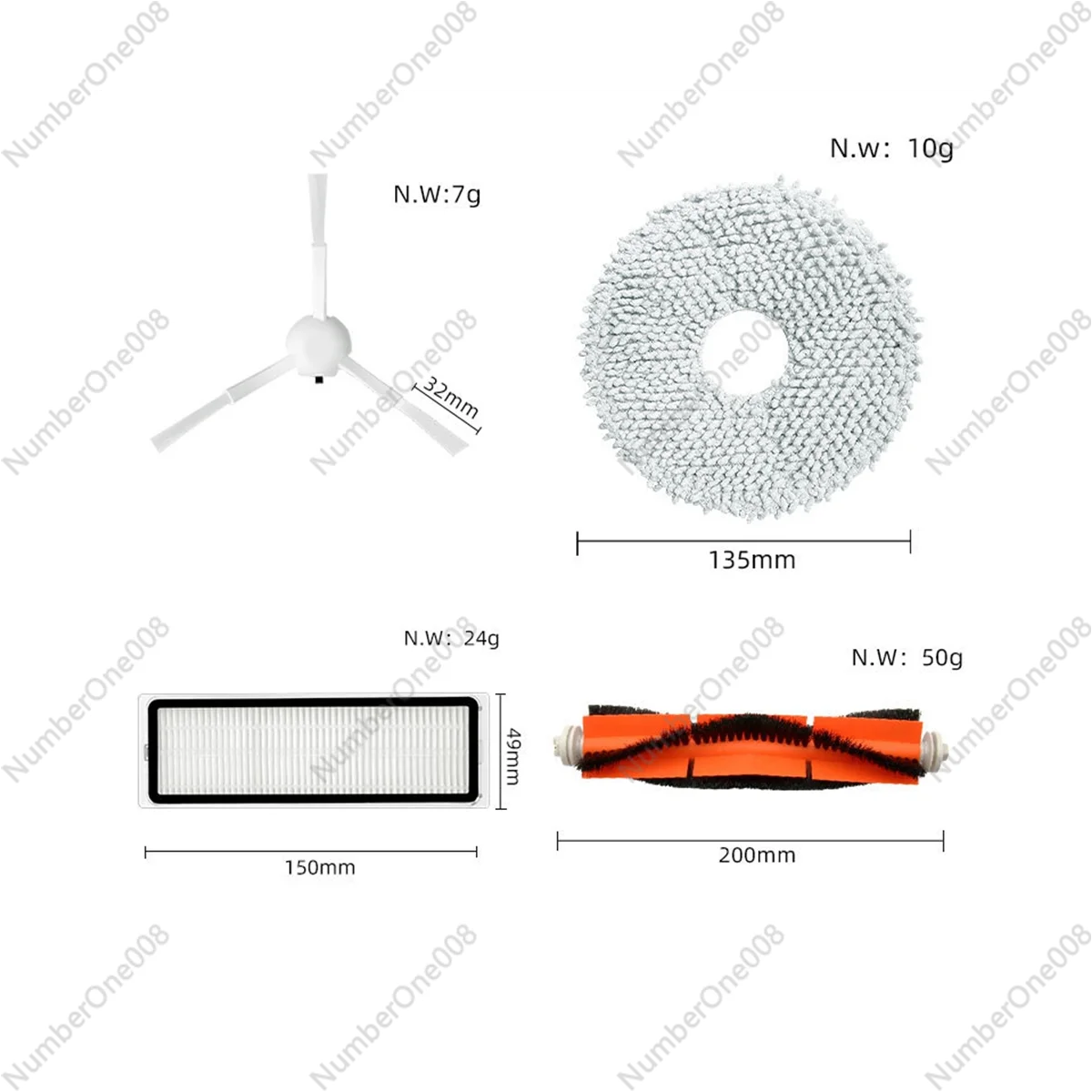 For Xiaomi Robot Vacuum X10+ / B101CN/ Dreame L10S Ultra / S10 Pro Spare Parts Main Side Brush Hepa Filter Mop Dust Bag