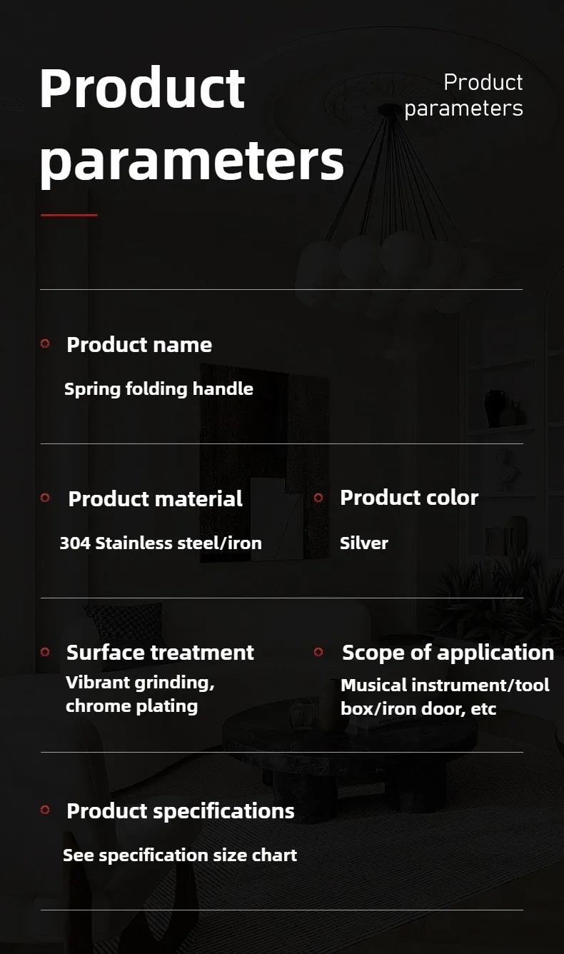 1 Stück Eisen/Stahl Federgriff für Gepäck, Klappbarer Griff für Werkzeugkasten, Beweglicher Ring für Industrieausrüstung und Schränke – Detail 3