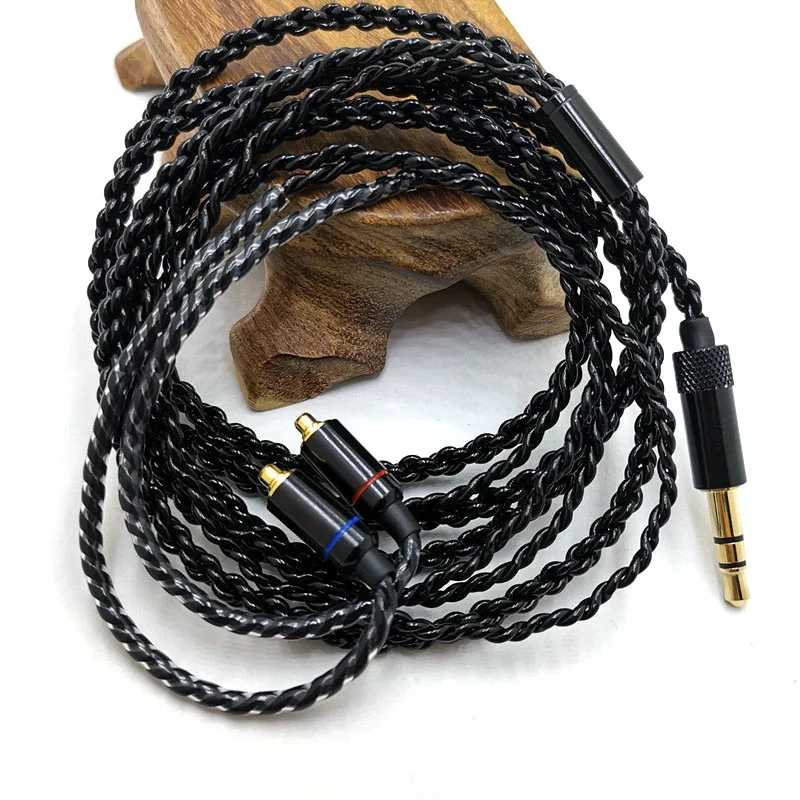 สายเคเบิล MMCX แบบ DIY รุ่น RY-c16 ความยาว 1.2 เมตร ขนาด 3.5 มม. ชุบเงิน สายอัพเกรด 4 เส้น สำหรับซ่อมสายหูฟัง HIFI